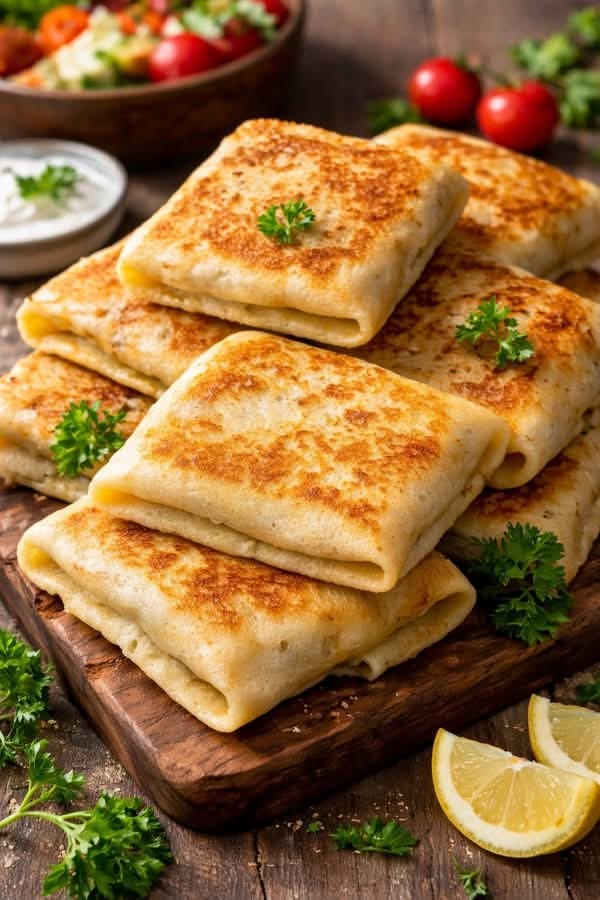 Msemen à la sauce blanche